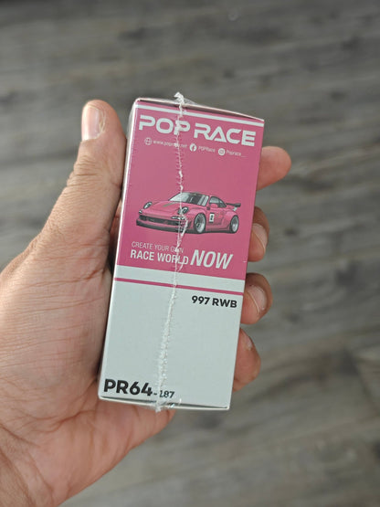 Pop Race Porsche 997 RWB PR64 - 187 - Pink (Sealed Box) - Kinder Logs