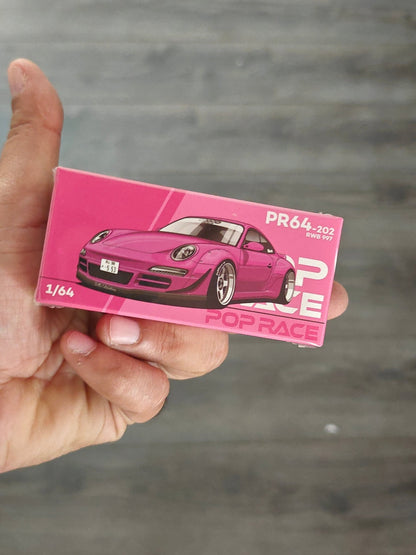 Pop Race Porsche 997 RWB PR64-202 - Pink (Sealed Box) - Kinder Logs