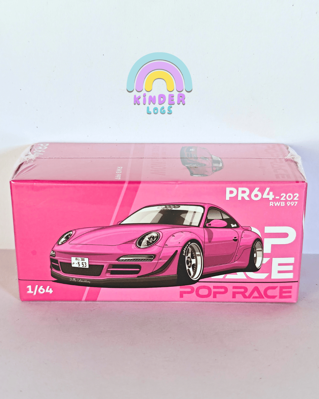 Pop Race Porsche 997 RWB PR64 - 202 - Pink (Sealed Box) - Kinder Logs