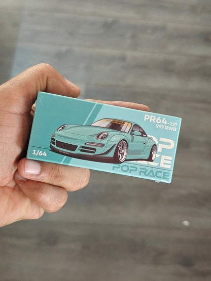 Pop Race Porsche 997 RWB PR64-237 - Blue (Sealed Box) - Kinder Logs