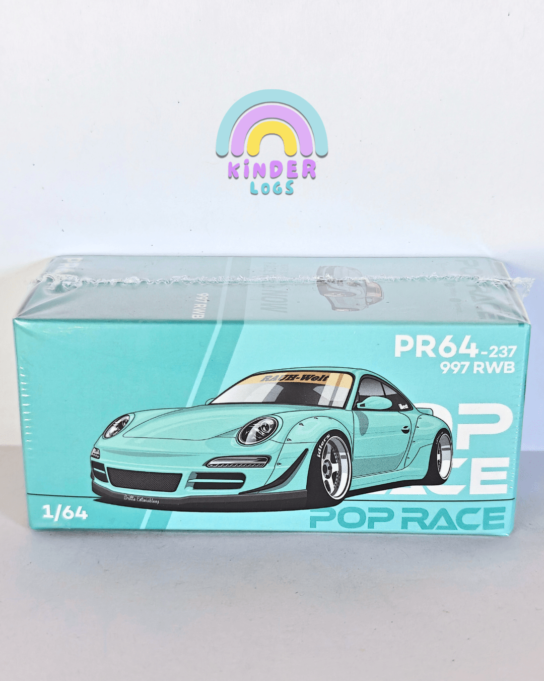 Pop Race Porsche 997 RWB PR64-237 - Blue (Sealed Box) - Kinder Logs India