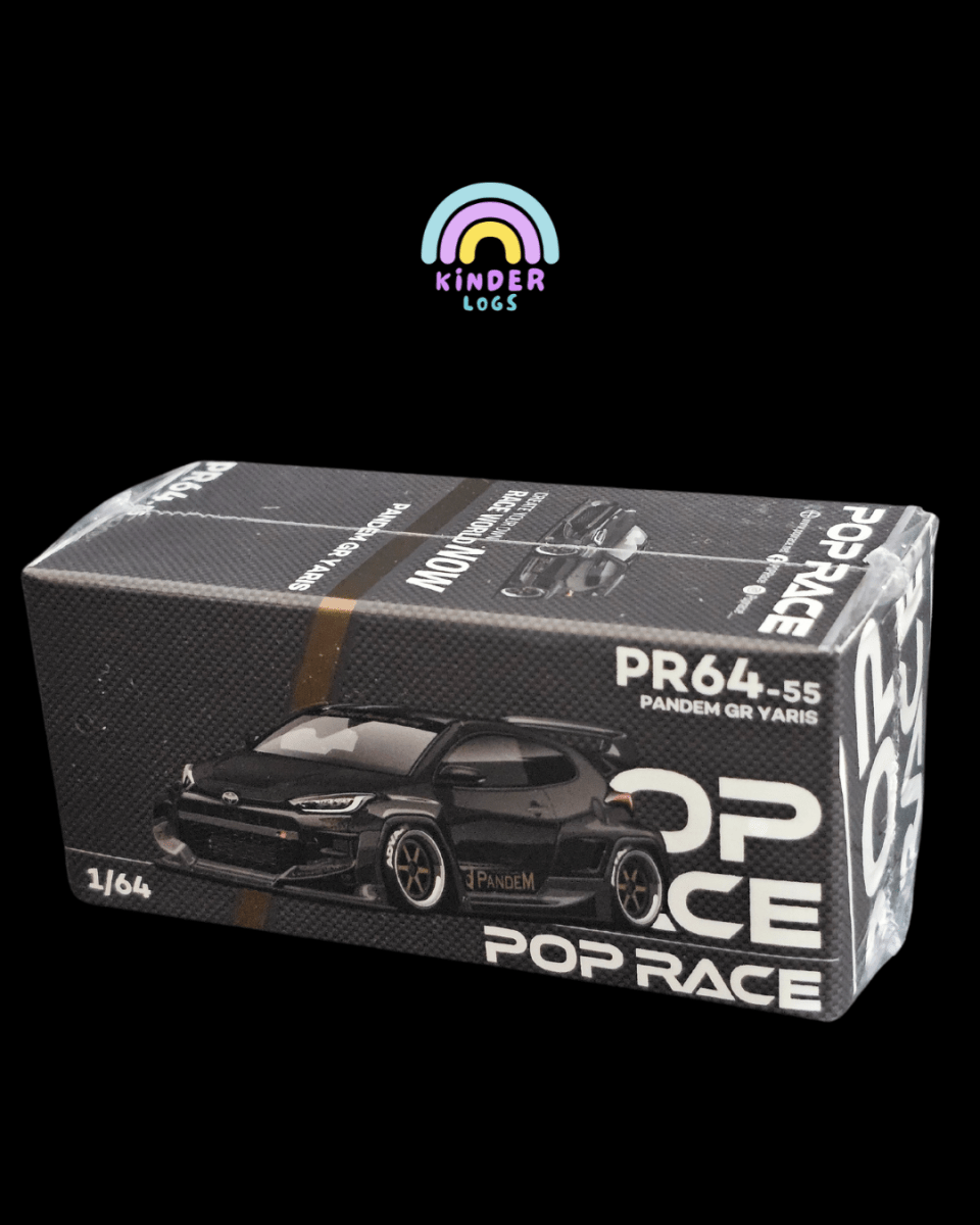 Pop Race Toyota Pandem GR Yaris (PR64 - 55) - Black Color - Kinder Logs