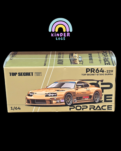 Pop Race Toyota Supra Top Secret GT300 (PR64 - 229) - Metallic Gold - Kinder Logs