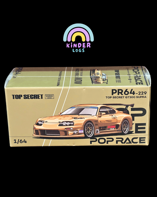 Pop Race Toyota Supra Top Secret GT300 (PR64 - 229) - Metallic Gold - Kinder Logs