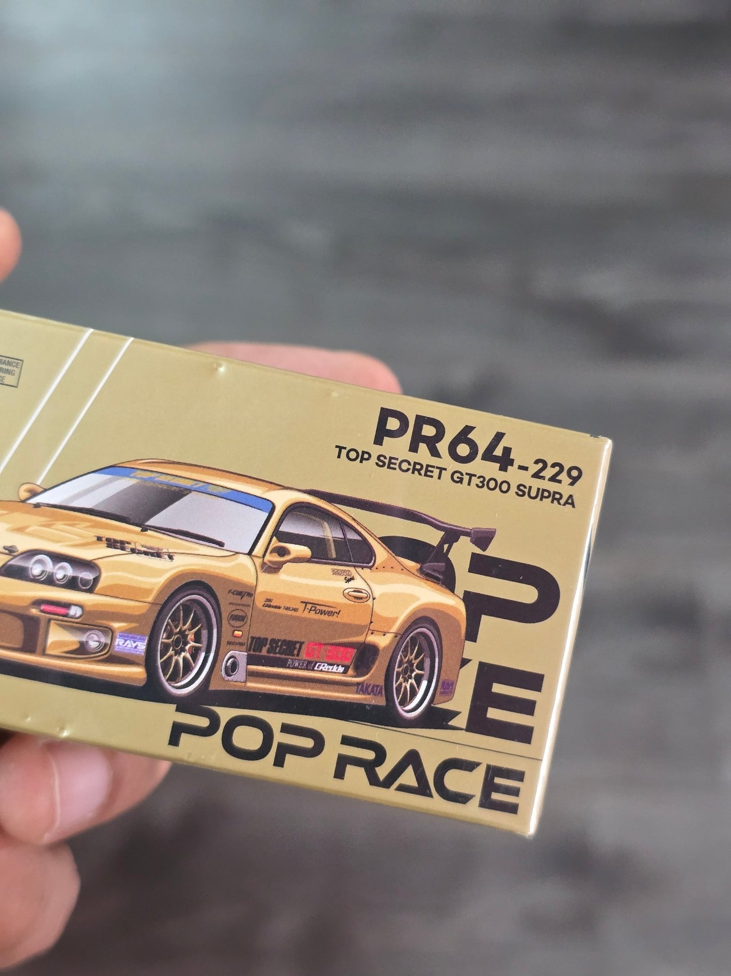 Pop Race Toyota Supra Top Secret GT300 (PR64 - 229) - Metallic Gold - Kinder Logs