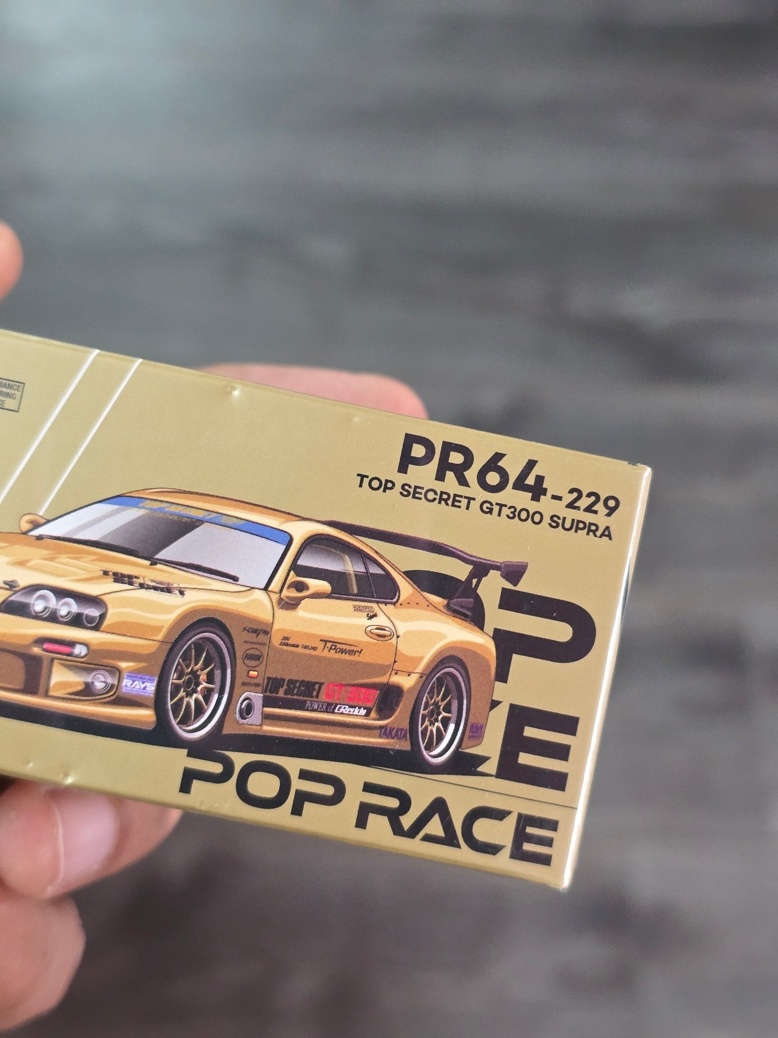 Pop Race Toyota Supra Top Secret GT300 (PR64 - 229) - Metallic Gold - Kinder Logs