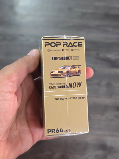 Pop Race Toyota Supra Top Secret GT300 (PR64 - 229) - Metallic Gold - Kinder Logs
