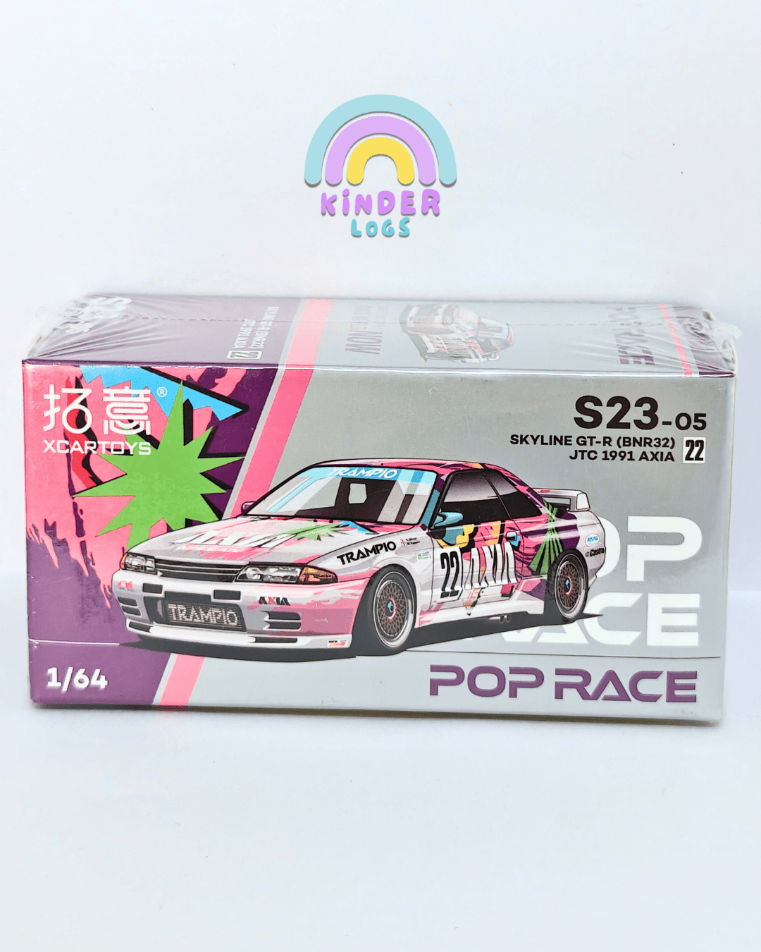 Pop Race XCARTOYS Nissan Skyline GT - R BNR32 JTC 1991 AXIA (S23 - 05) - Kinder Logs