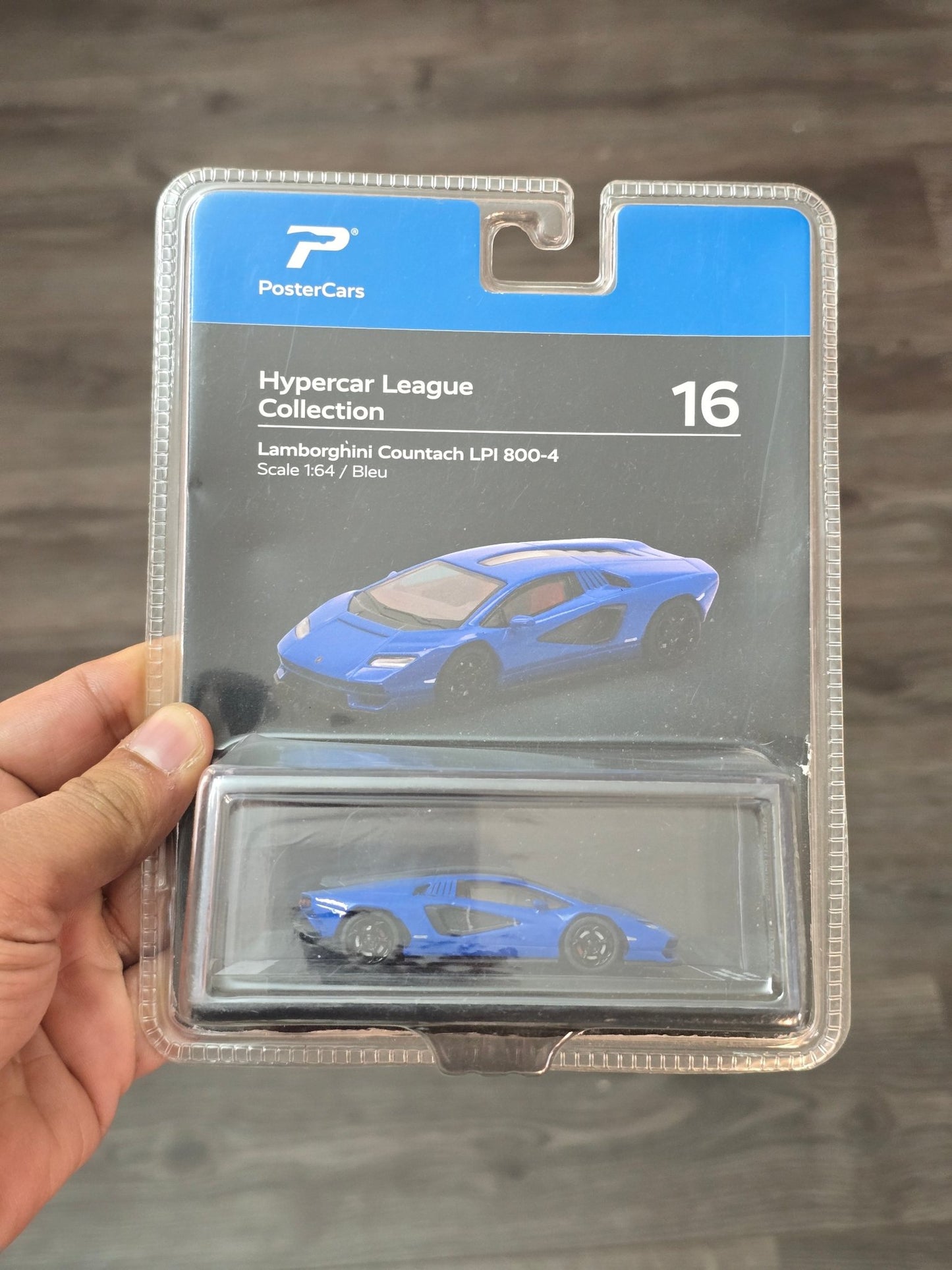 Poster Lamborghini Countach LPI 800 - 4 - Blue (Open Blister) - Kinder Logs