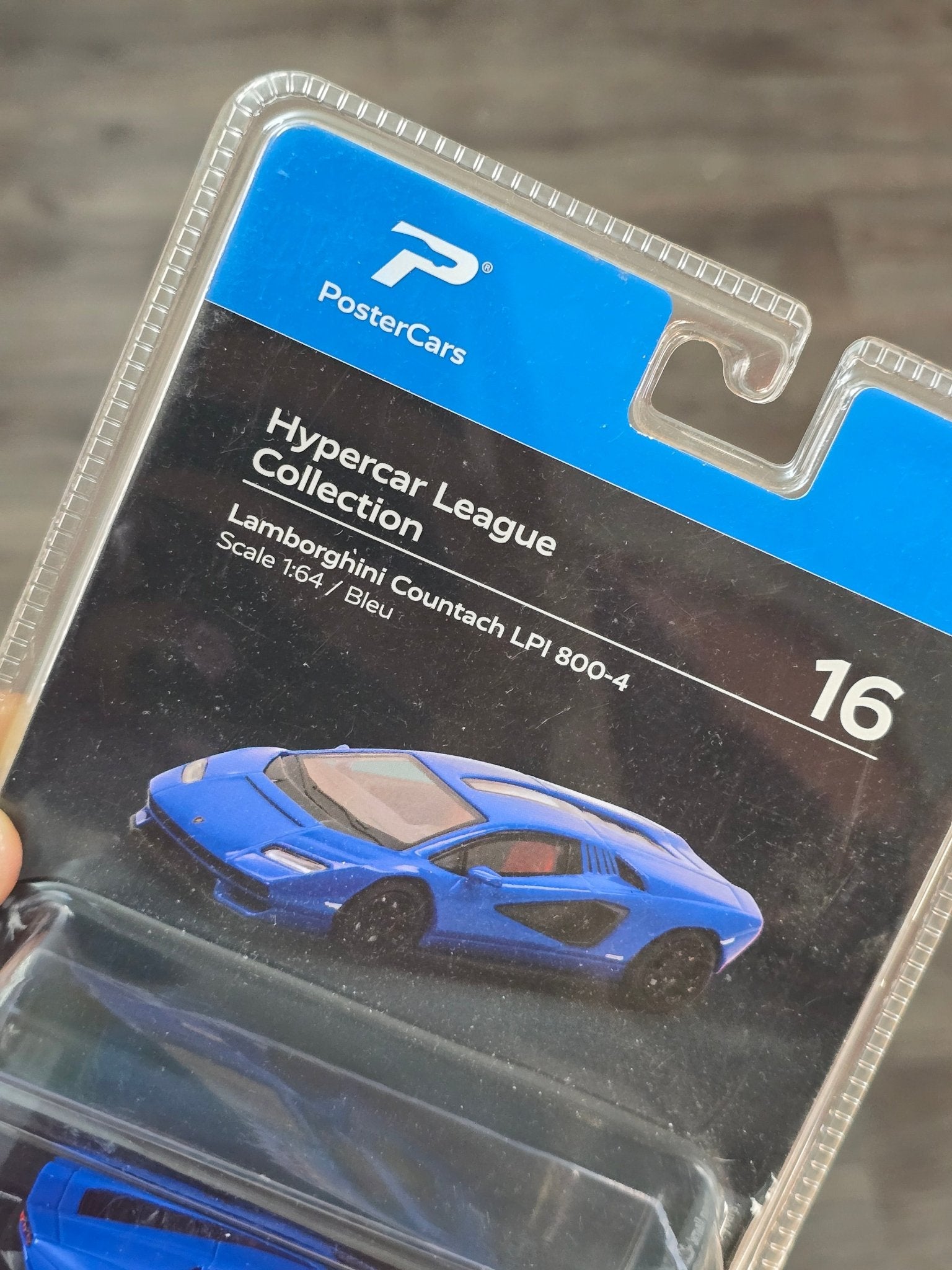 Poster Lamborghini Countach LPI 800 - 4 - Blue (Open Blister) - Kinder Logs