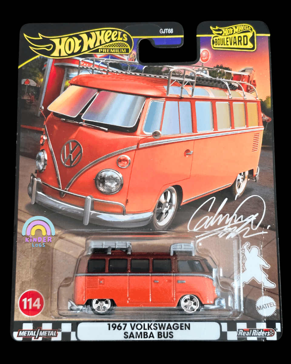 Premium Hot Wheels 1967 Volkswagen Samba Bus - Boulevard 114 (Imported) - Kinder Logs