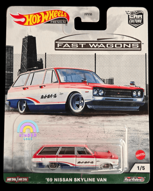 Premium Hot Wheels 1969 Nissan Skyline Van - Fast Wagons (Imported) - Kinder Logs