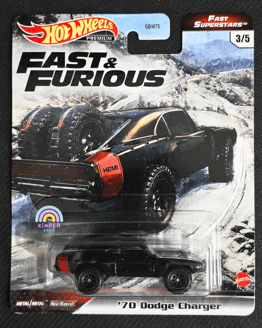 Premium Hot Wheels 1970 Dodge Charger - Fast And Furious (Fast Superstars) - Kinder Logs
