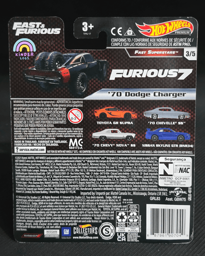 Premium Hot Wheels 1970 Dodge Charger - Fast And Furious (Fast Superstars) - Kinder Logs