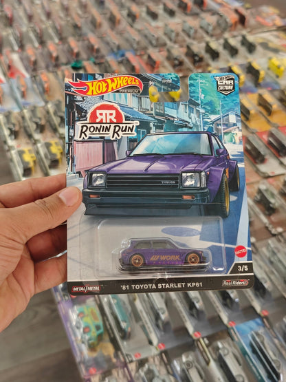 Premium Hot Wheels 1981 Toyota Starlet KP61 - Ronin Run (Imported) - Kinder Logs