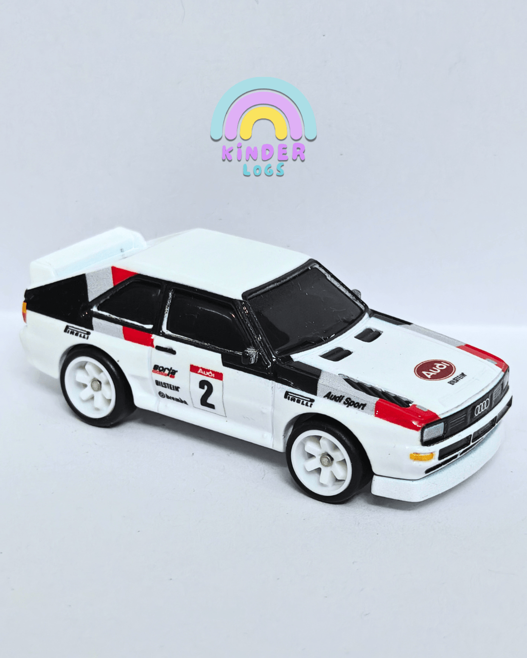 Premium Hot Wheels 1984 Audi Sport Quattro - White (Uncarded - New) - Kinder Logs