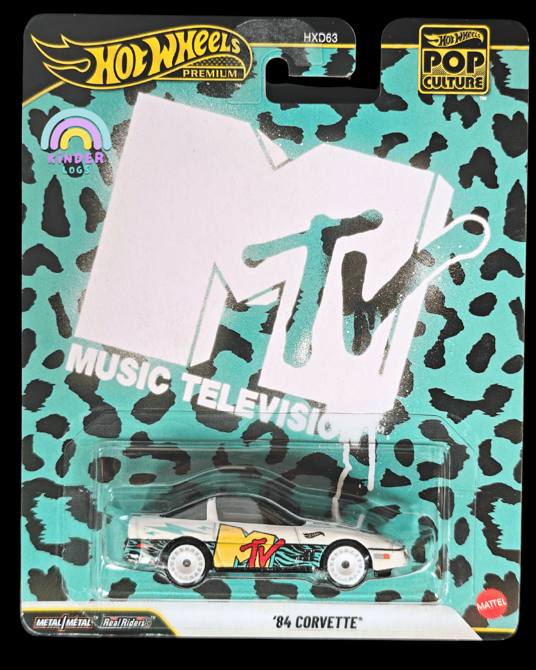 Premium Hot Wheels 1984 Corvette MTV Edition (Imported) - Kinder Logs