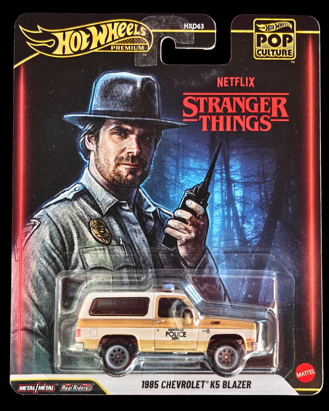 Premium Hot Wheels 1985 Chevrolet K5 Blazer 'Stranger Things' (Imported) - Kinder Logs