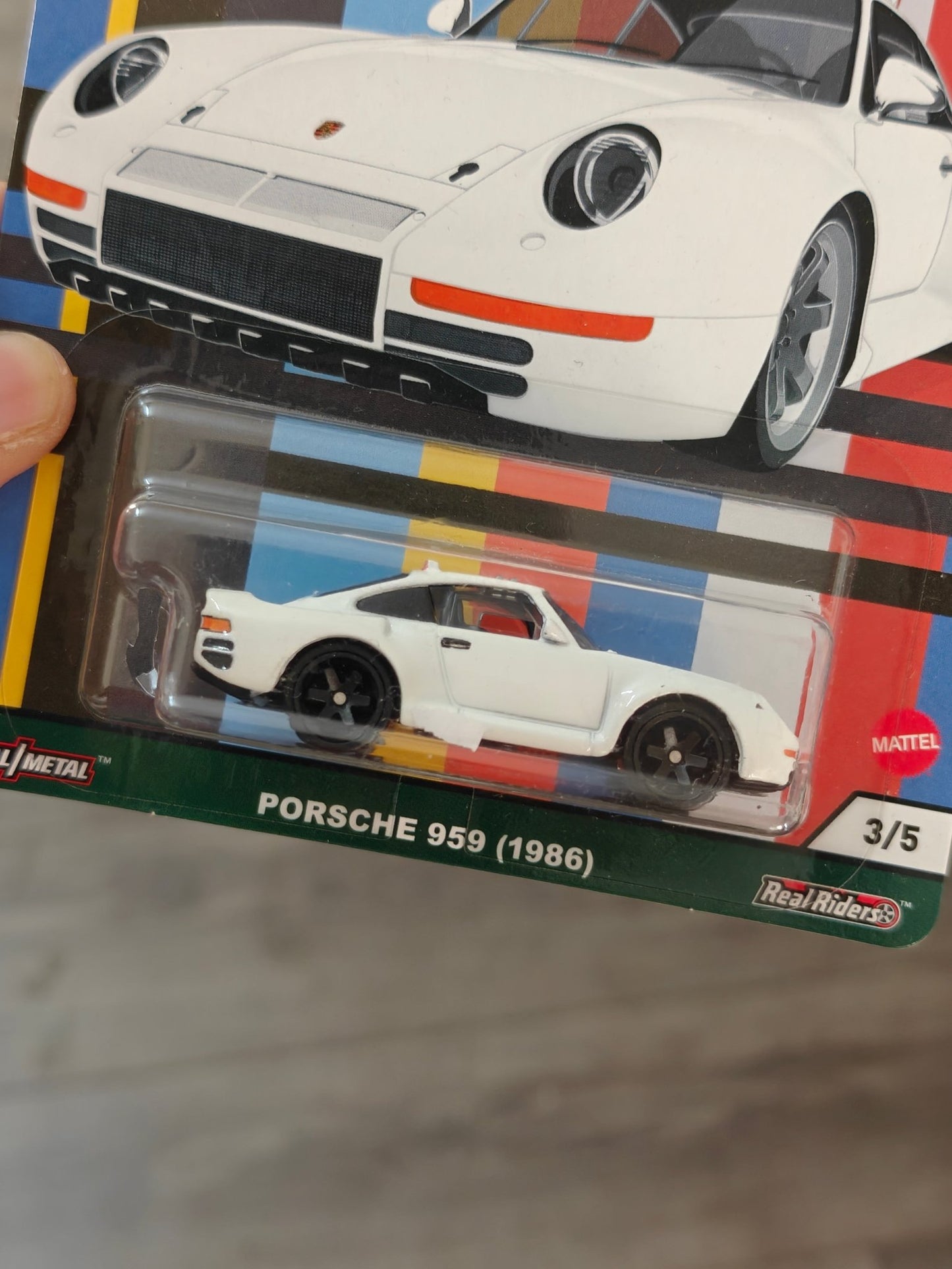 Premium Hot Wheels 1986 Porsche 959 - Deutschland Design (Cracked Blister) - Kinder Logs