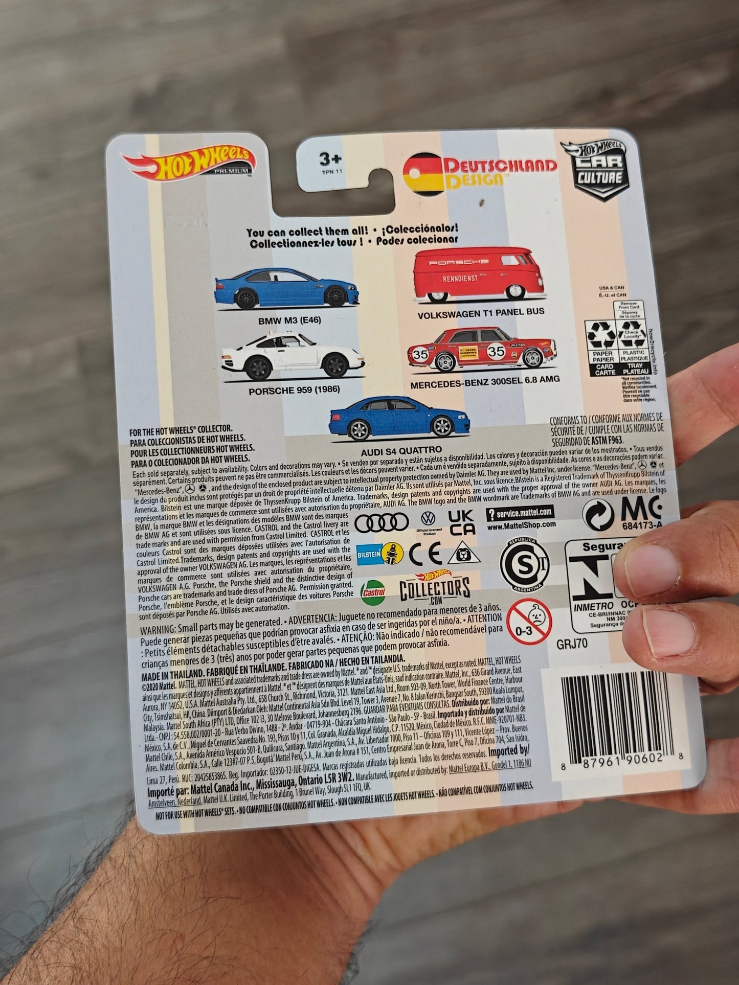 Premium Hot Wheels 1986 Porsche 959 - Deutschland Design (Cracked Blister) - Kinder Logs