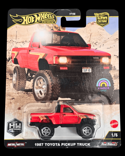 Premium Hot Wheels 1987 Toyota Pickup Truck - HW Off Road (Imported) - Kinder Logs
