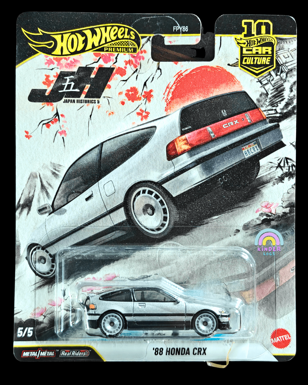 Premium Hot Wheels 1988 Honda CRX - Japan Historics 5 (Imported) - Kinder Logs