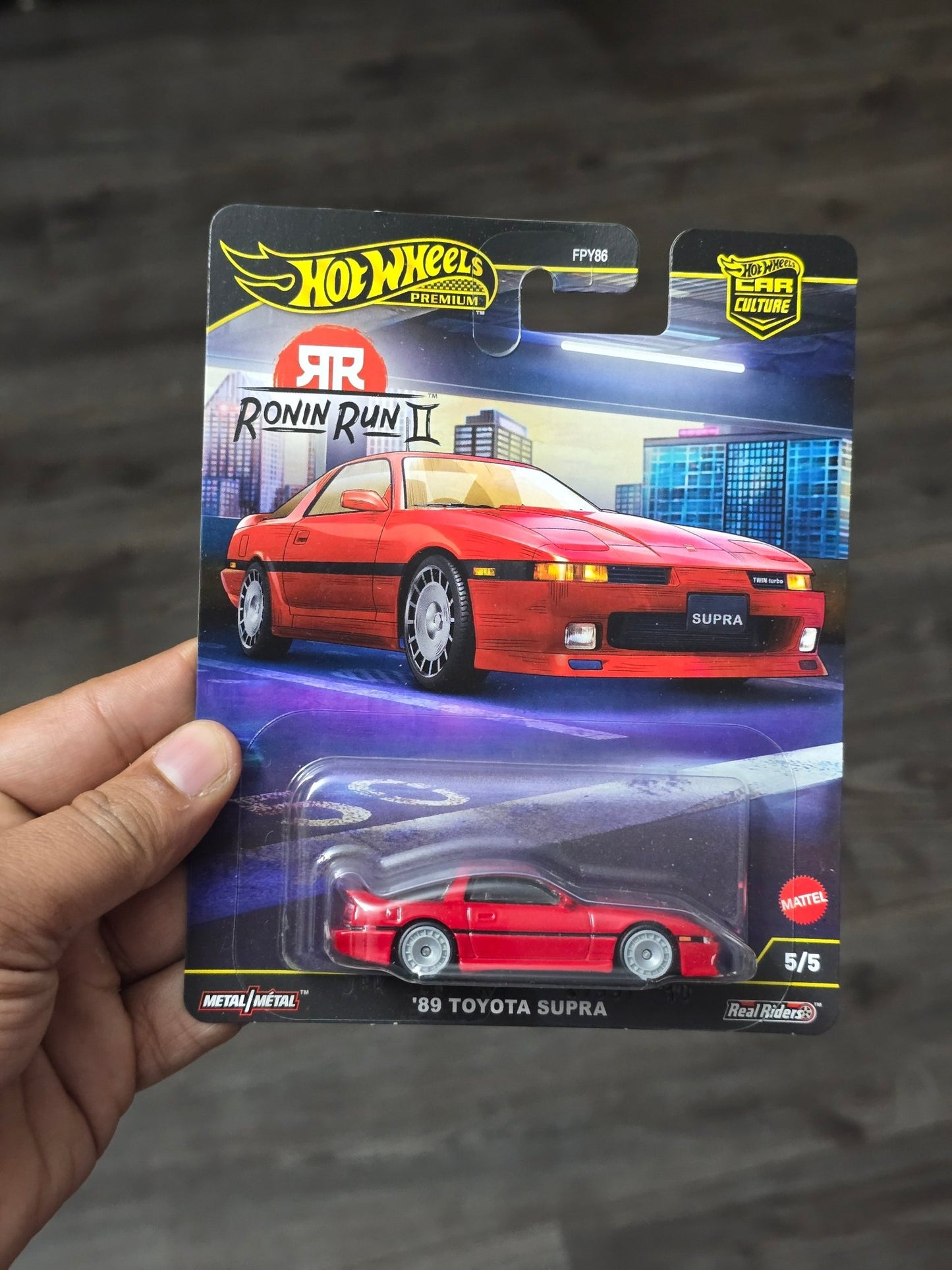 Premium Hot Wheels 1989 Toyota Supra - Ronin Run II (Imported) - Kinder Logs