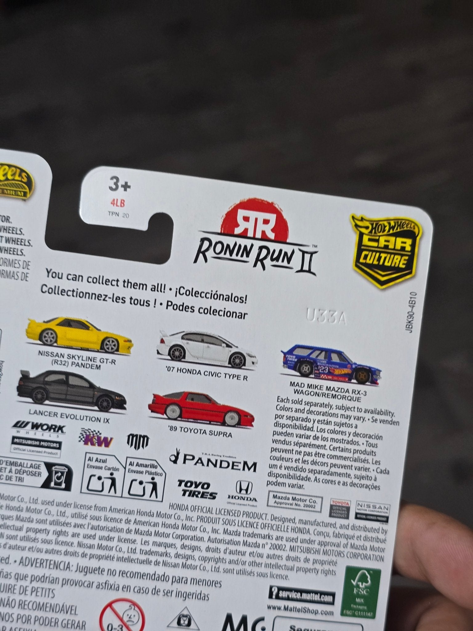 Premium Hot Wheels 1989 Toyota Supra - Ronin Run II (Imported) - Kinder Logs