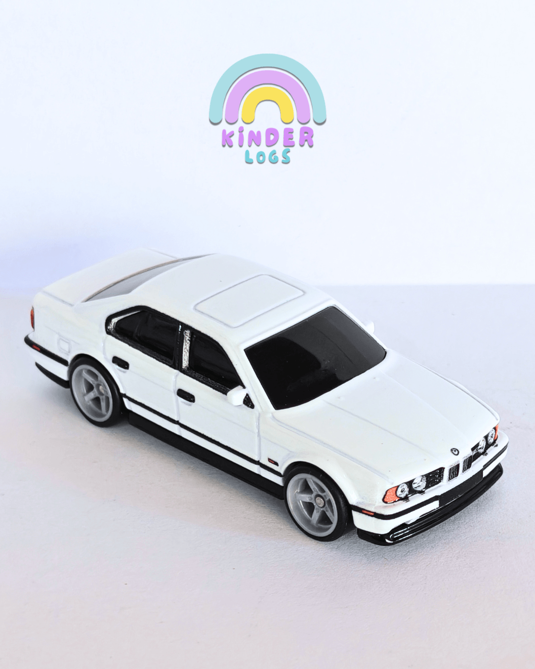 Premium Hot Wheels 1991 BMW M5 - White (Uncarded - New) - Kinder Logs