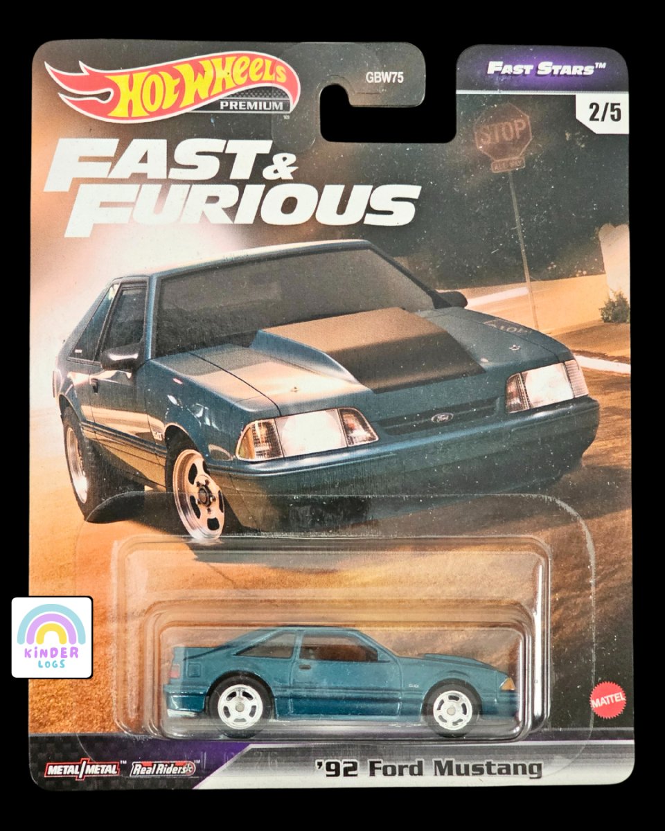 Premium Hot Wheels 1992 Ford Mustang - Fast & Furious - Kinder Logs