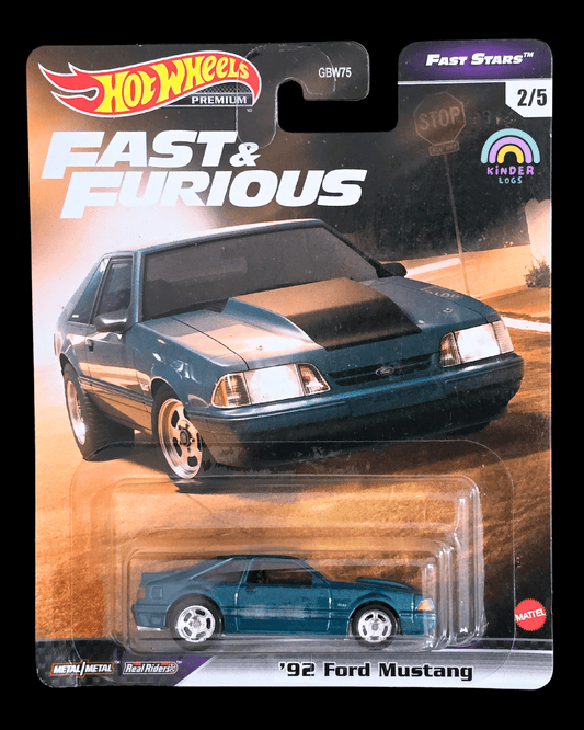 Premium Hot Wheels 1992 Ford Mustang - Fast Stars - F&F (Imported) - Kinder Logs