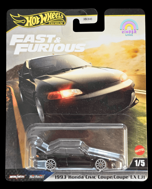 Premium Hot Wheels 1993 Honda Civic Coupe EX EJ1 - Fast & Furious (Imported) - Kinder Logs
