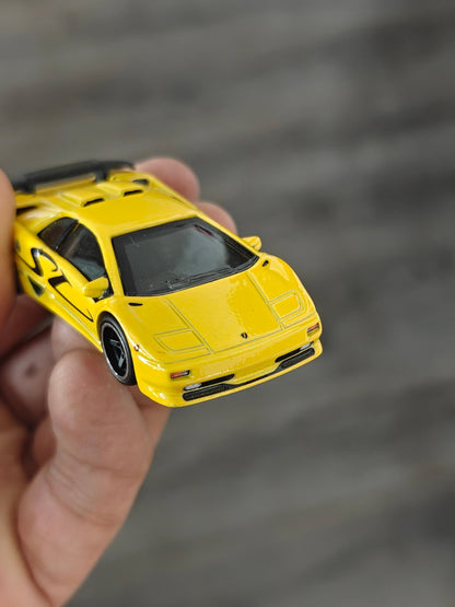 Premium Hot Wheels 1995 Lamborghini Diablo SV - Yellow (Uncarded - New) - Kinder Logs