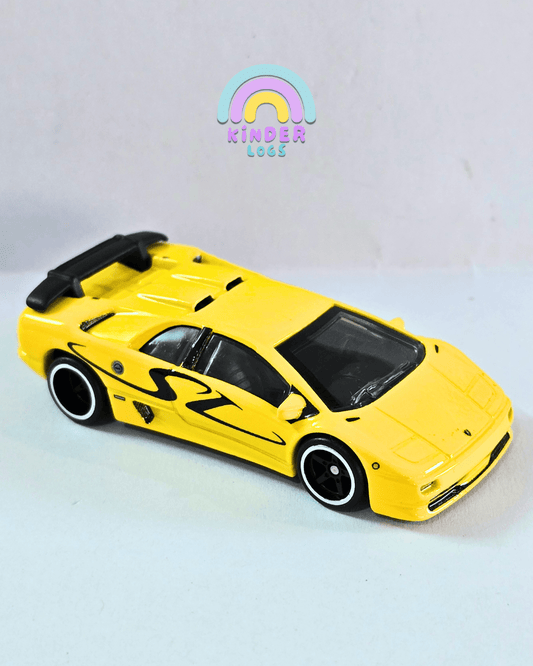 Premium Hot Wheels 1995 Lamborghini Diablo SV - Yellow (Uncarded - New) - Kinder Logs