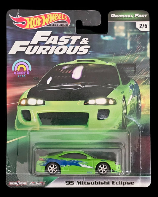 Premium Hot Wheels 1995 Mitsubishi Eclipse Fast & Furious - Kinder Logs