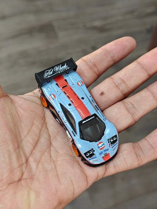 Premium Hot Wheels 1997 McLaren F1 GTR Gulf Edition (Uncarded - New) - Kinder Logs