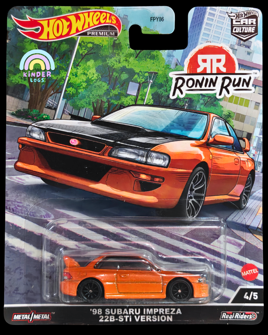 Premium Hot Wheels 1998 Subaru Impreza 22B STi - Ronin Run (Imported) - Kinder Logs
