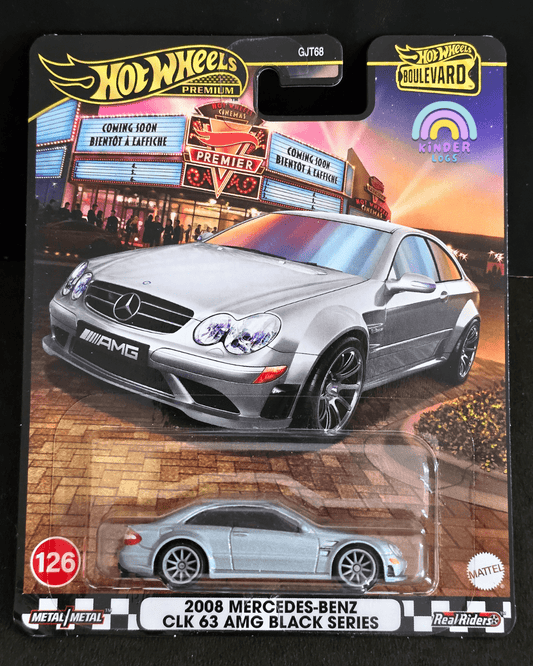 Premium Hot Wheels 2008 Mercedes - Benz CLK 63 AMG Black Series - Boulevard 126 (Imported) - Kinder Logs