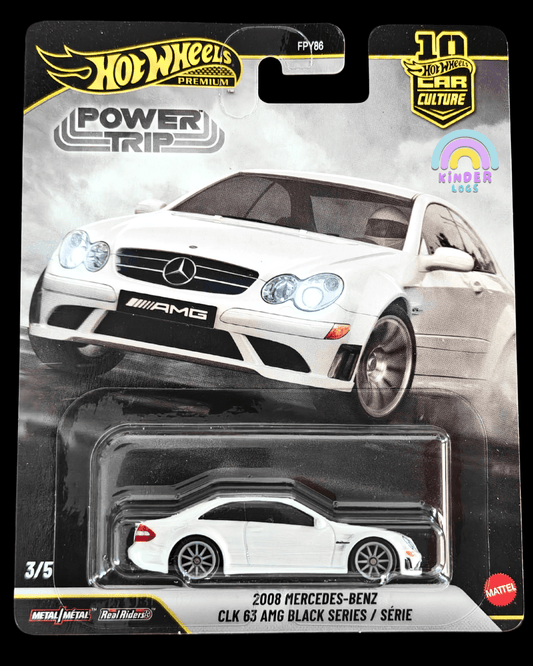 Premium Hot Wheels 2008 Mercedes - Benz CLK 63 AMG Black Series - Power Trip (Imported) - Kinder Logs