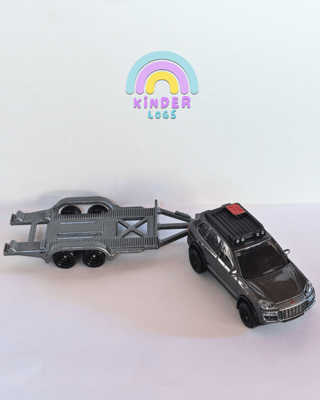 Premium Hot Wheels 2008 Porsche Cayenne With Rally Trailer (Uncarded - New) - Kinder Logs