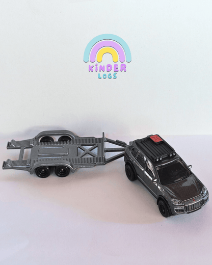 Premium Hot Wheels 2008 Porsche Cayenne With Rally Trailer (Uncarded - New) - Kinder Logs