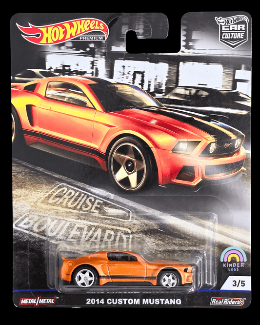 Premium Hot Wheels 2014 Custom Ford Mustang - Cruise Boulevard - Kinder Logs
