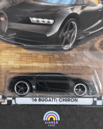Premium Hot Wheels 2016 Bugatti Chiron - Boulevard 122 (Imported) - Kinder Logs