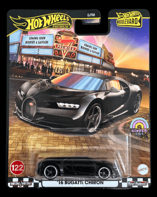 Premium Hot Wheels 2016 Bugatti Chiron - Boulevard 122 (Imported) - Kinder Logs
