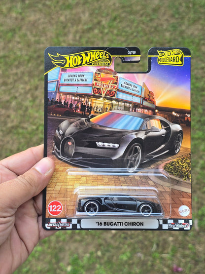 Premium Hot Wheels 2016 Bugatti Chiron - Boulevard 122 (Imported) - Kinder Logs