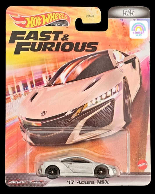 Premium Hot Wheels 2017 Acura NSX - Fast And Furious - Kinder Logs