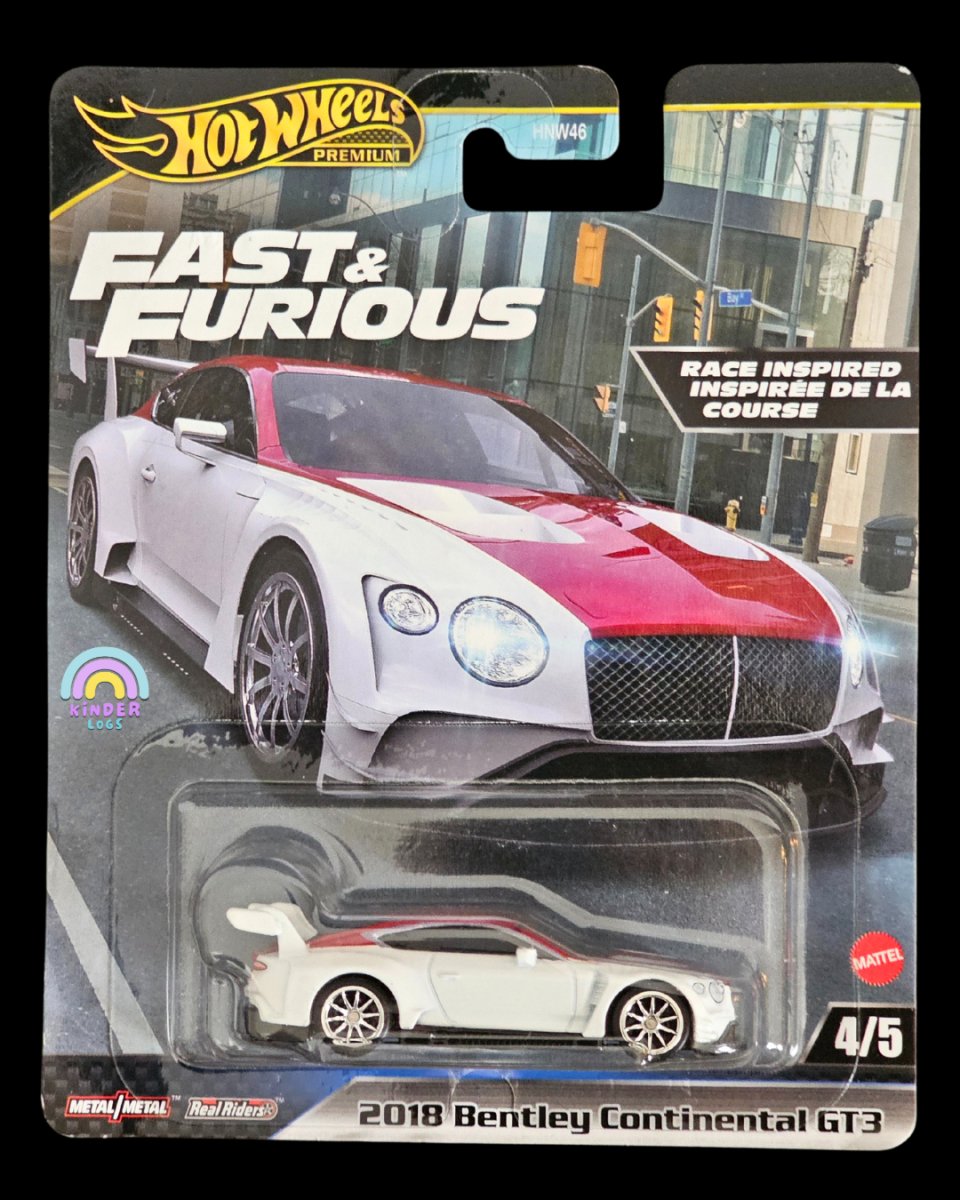 Premium Hot Wheels 2018 Bentley Continental GT3 - Fast & Furious - Kinder Logs