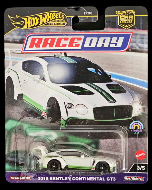 Premium Hot Wheels 2018 Bentley Continental GT3 - Race Day - Kinder Logs