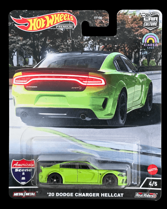 Premium Hot Wheels 2020 Dodge Charger Hellcat - American Scene (Imported) - Kinder Logs
