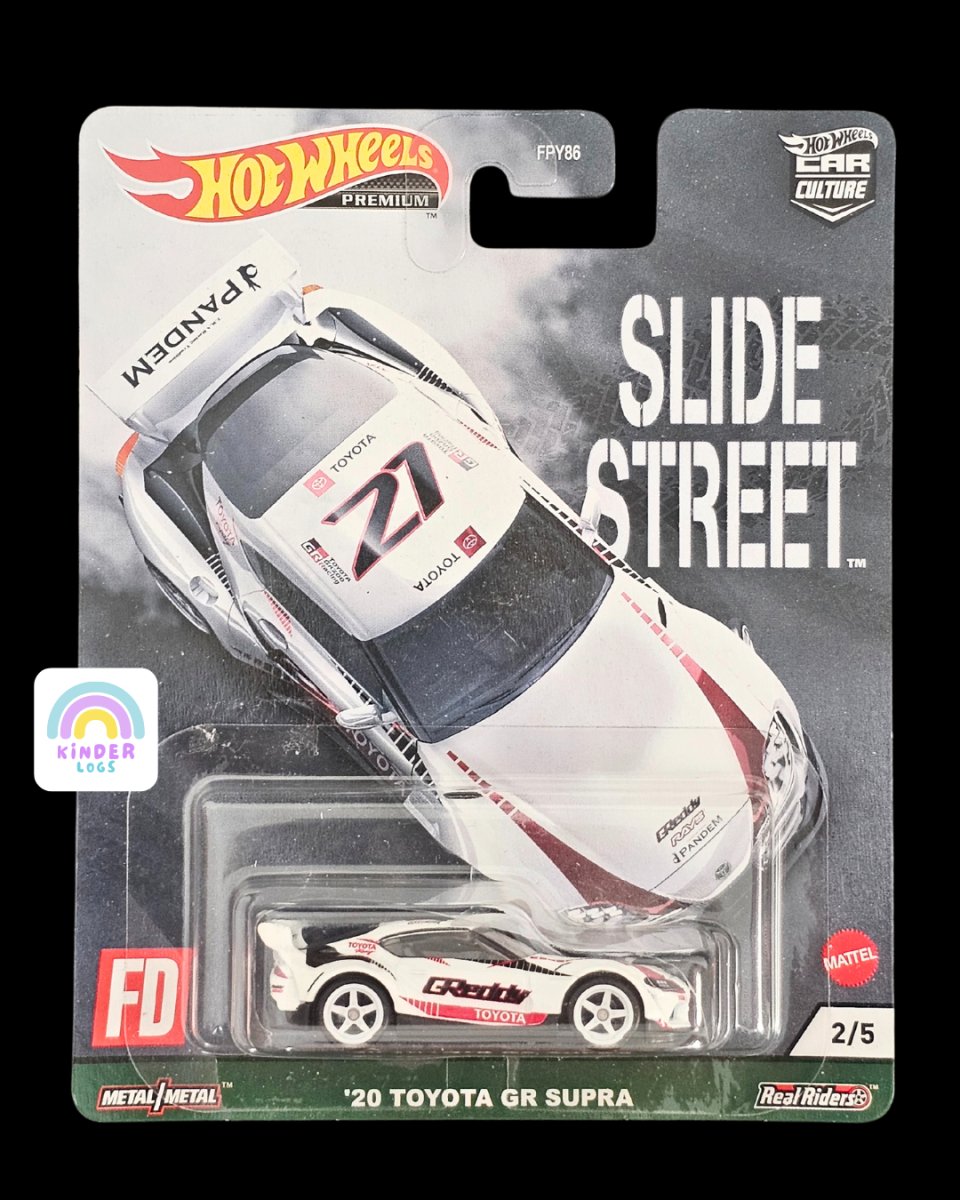 Premium Hot Wheels 2020 Toyota GR Supra - Slide Street - Kinder Logs